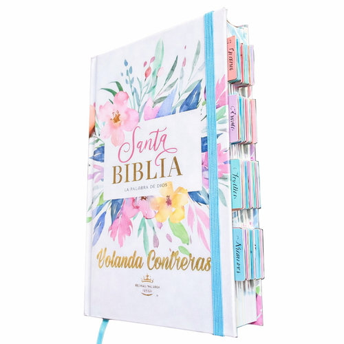 Biblia PERSONALIZADA con Nombre + Tabs Reina Valera 1960 Letra GRANDE Rosa con Liga
